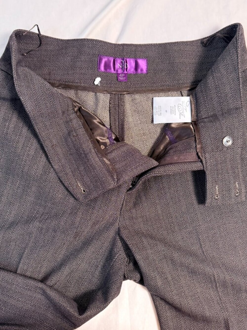 NYDJ - Size 4P – Brown/Tan Herringbone Dress Pants